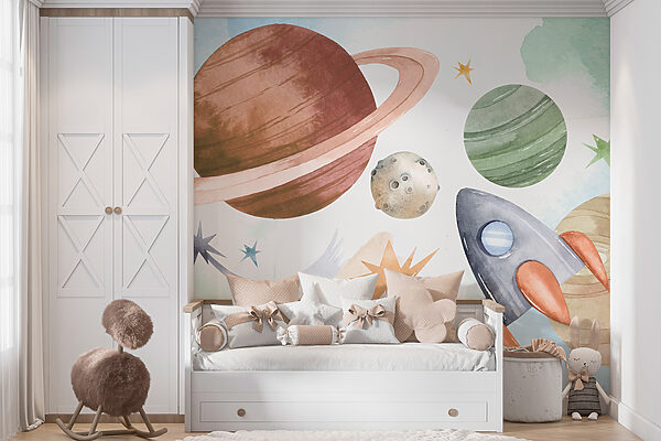A rocket and planets in space w00539pir11mr 600x400 - A rocket and planets in space
