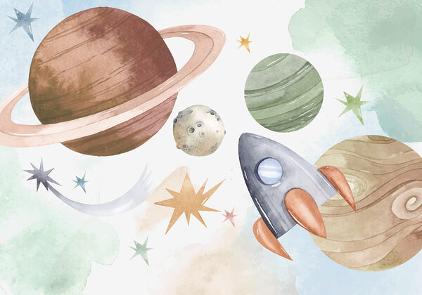 A rocket and planets in space w00539p 600x420 - A rocket and planets in space