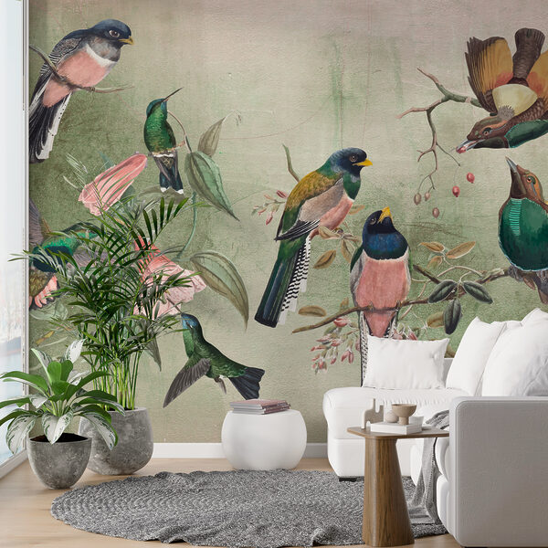A group of birds on a branch w00543pig24ms 600x600 - A group of birds on a branch - tegory