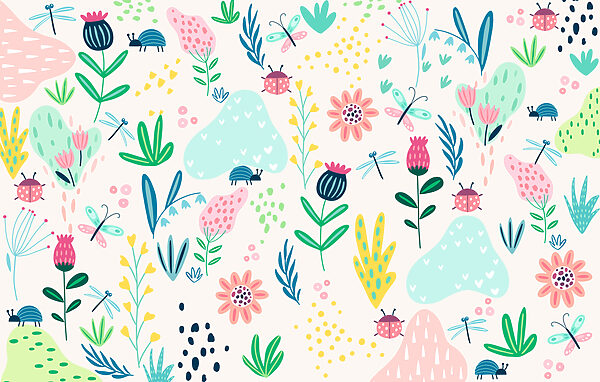 A pattern of flowers and insects w00554p 600x382 - A pattern of flowers and insects - tegory