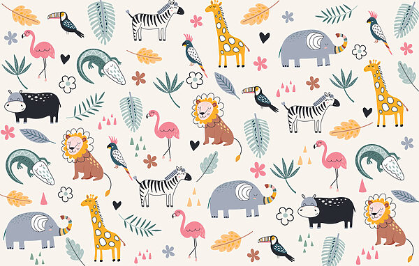 A pattern of animals and leaves w00555p 600x382 - A pattern of animals and leaves - tegory