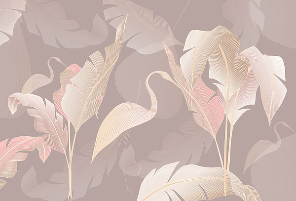 A pattern of feathers on a grey background A pattern of feathers on a grey background