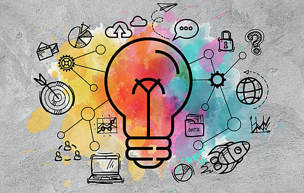 A light bulb with a colorful background w00614p 600x382 - A light bulb with a colorful background - tegory
