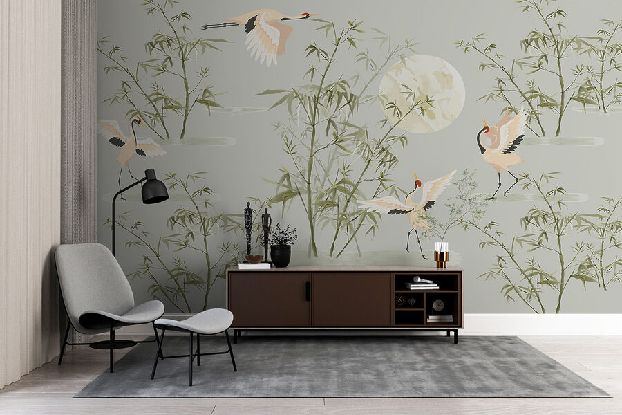 A wallpaper with birds and bamboo w00520pih2r 900x600 - A wallpaper with birds and bamboo - tegory