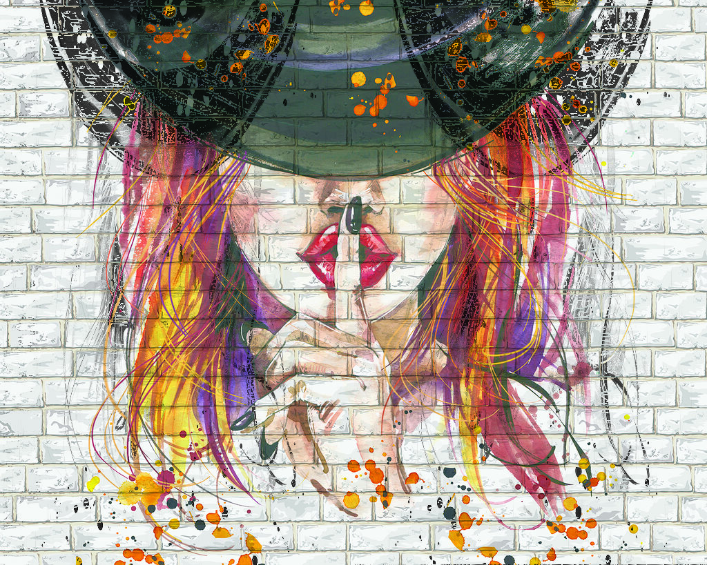 Painting of a woman with a hat Painting of a woman with a hat