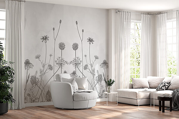 A drawing of flowers and plants A drawing of flowers and plants