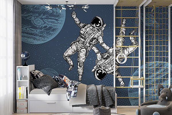 Two astronauts floating in space w00630v1pir1r 600x400 - Two astronauts floating in space - tegory