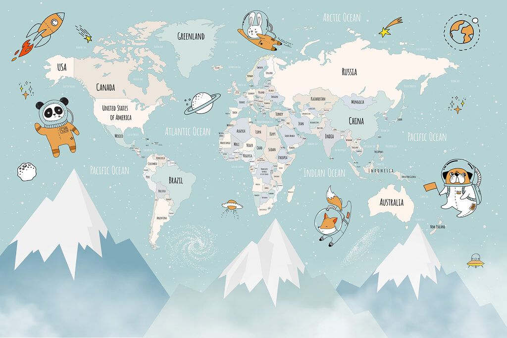 A map of the world with mountains and clouds w00066p 1024x683 - A map of the world with mountains and clouds - tegory