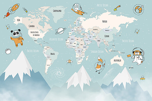 A map of the world with mountains and clouds w00066p 600x400 - A map of the world with mountains and clouds - tegory