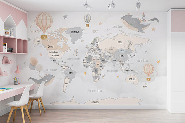 A map of the world with hot air balloons w00680v1pir2mr 600x400 - A map of the world with hot air balloons - tegory