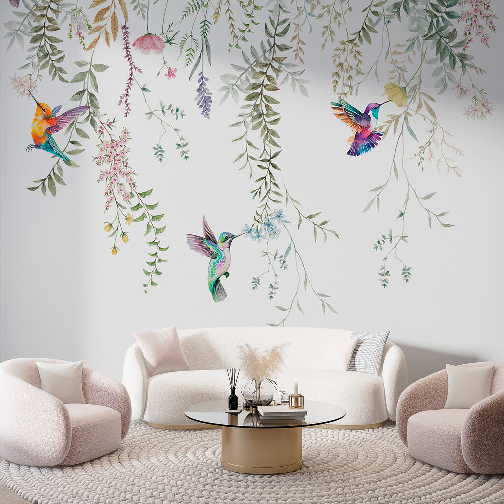 A painting of birds and flowers w00660pig84ms 1024x1024 - A painting of birds and flowers