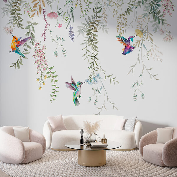 A painting of birds and flowers w00660pig84ms 600x600 - A painting of birds and flowers