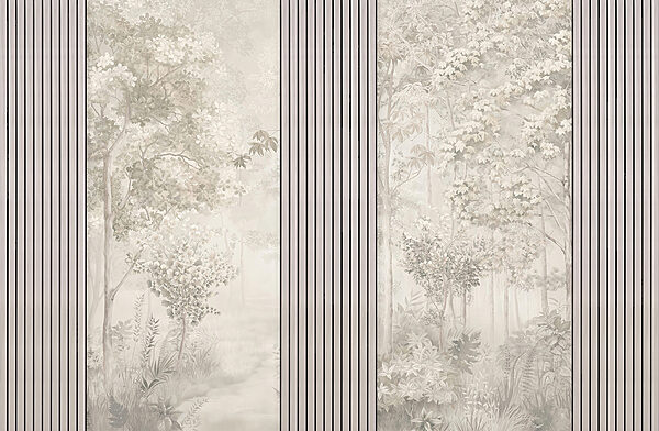 A wallpaper with trees and flowers A wallpaper with trees and flowers
