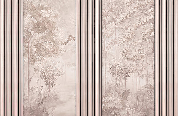 A wallpaper with trees and flowers A wallpaper with trees and flowers