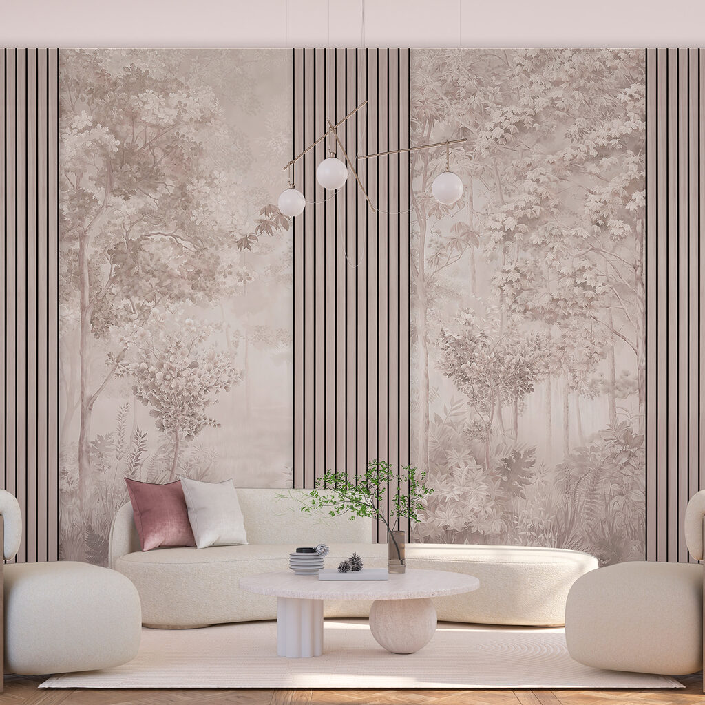 A wallpaper with trees and flowers A wallpaper with trees and flowers