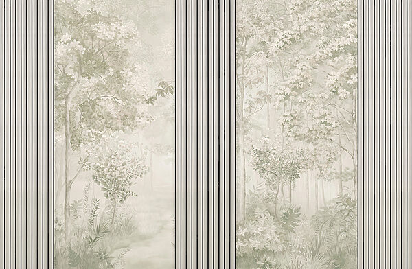 A wallpaper with trees and flowers A wallpaper with trees and flowers