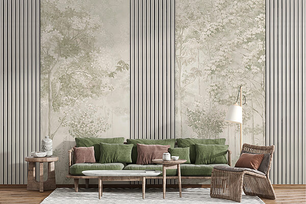 A wallpaper with trees and flowers A wallpaper with trees and flowers