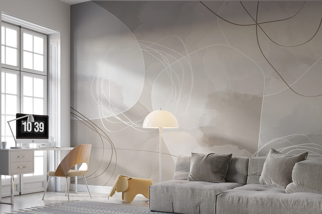 A white and gray background with circles and lines A white and gray background with circles and lines