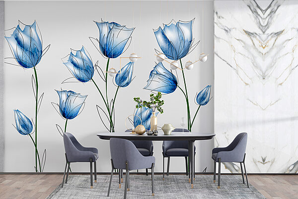 A group of blue flowers A group of blue flowers