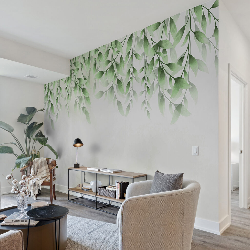 A green leaves on a white background A green leaves on a white background