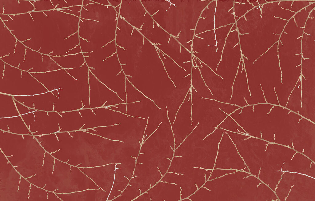 A red background with branches A red background with branches