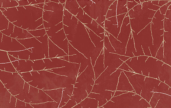 A red background with branches A red background with branches
