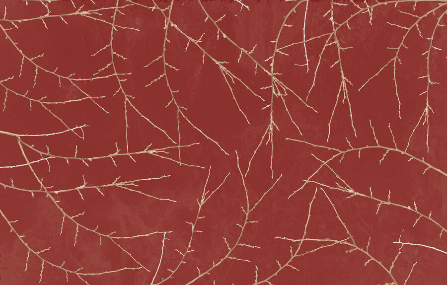 A red background with branches A red background with branches