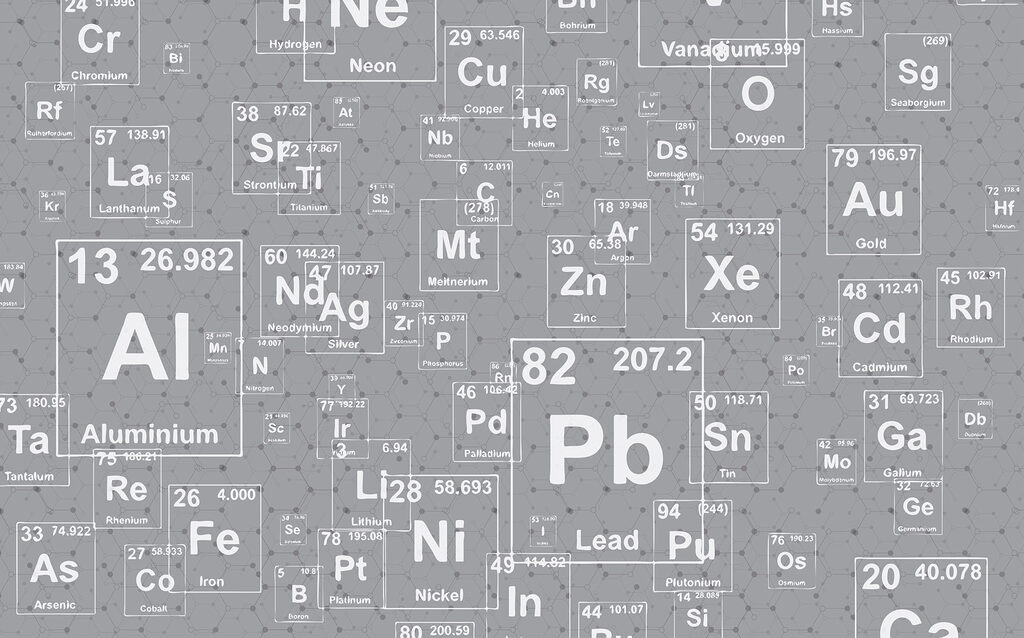 A pattern of periodic table elements A pattern of periodic table elements