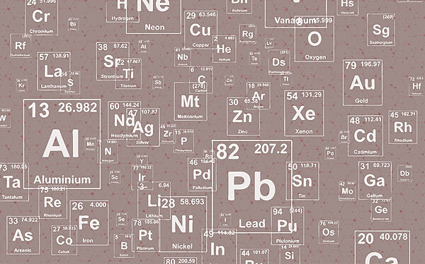 A pattern of white and black periodic table elements A pattern of white and black periodic table elements