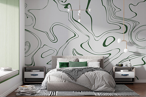 A green and white swirls A green and white swirls