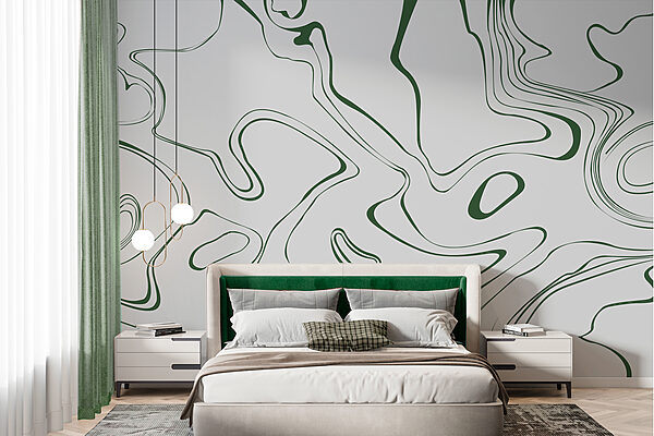 A green and white swirls A green and white swirls