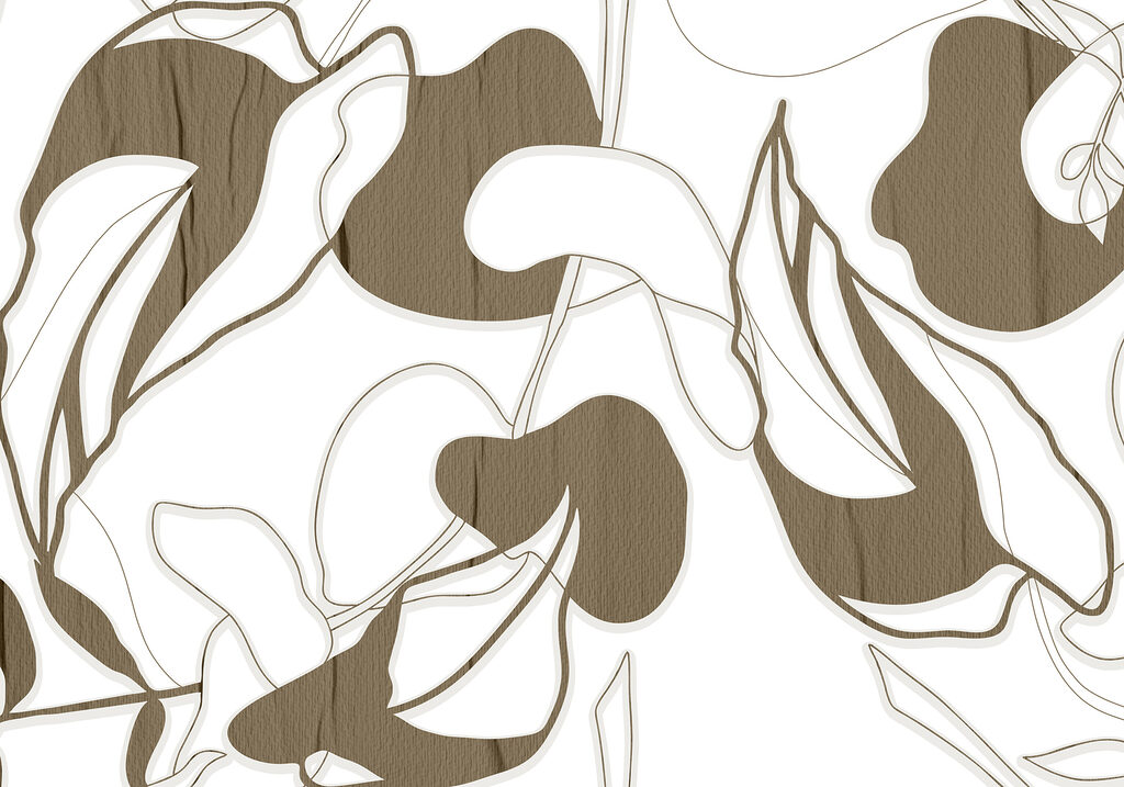 A white and brown floral pattern A white and brown floral pattern