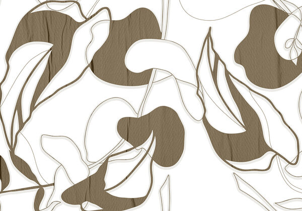 A white and brown floral pattern A white and brown floral pattern