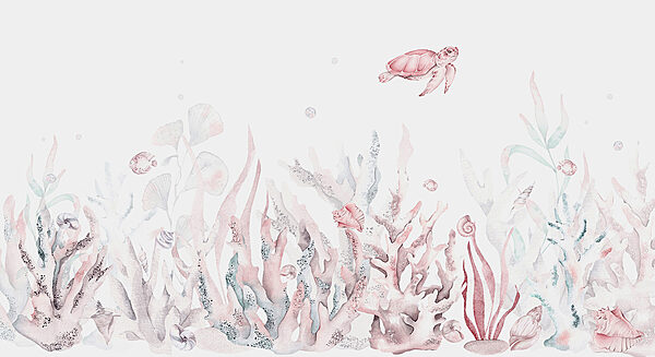 A seaweed and seaweeds with a turtle A seaweed and seaweeds with a turtle