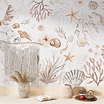 Wall murals A watercolor sea life pattern