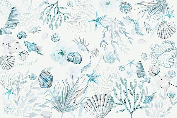 A watercolor sea life pattern A watercolor sea life pattern