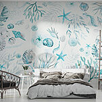 Wall murals A watercolor sea life pattern