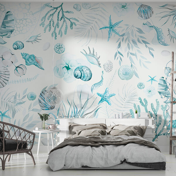 A watercolor sea life pattern A watercolor sea life pattern