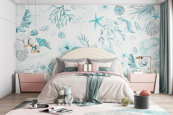 A watercolor sea life pattern A watercolor sea life pattern