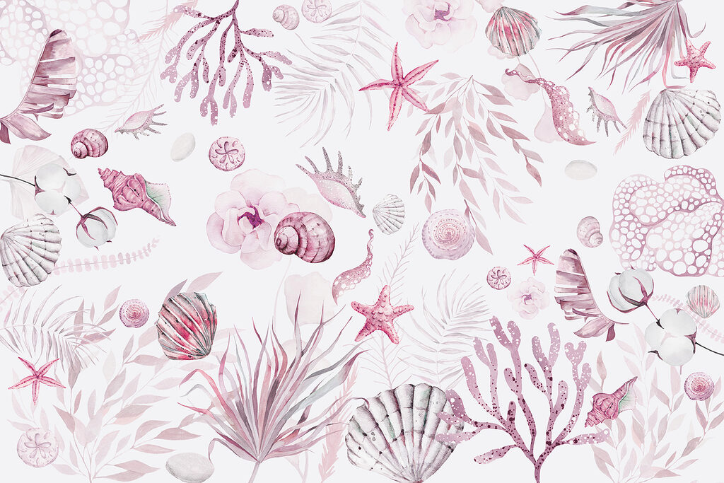 A watercolor sea life pattern A watercolor sea life pattern