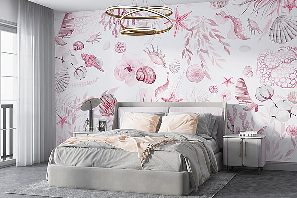 A watercolor sea life pattern A watercolor sea life pattern