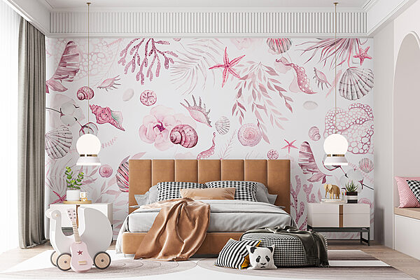 A watercolor sea life pattern A watercolor sea life pattern