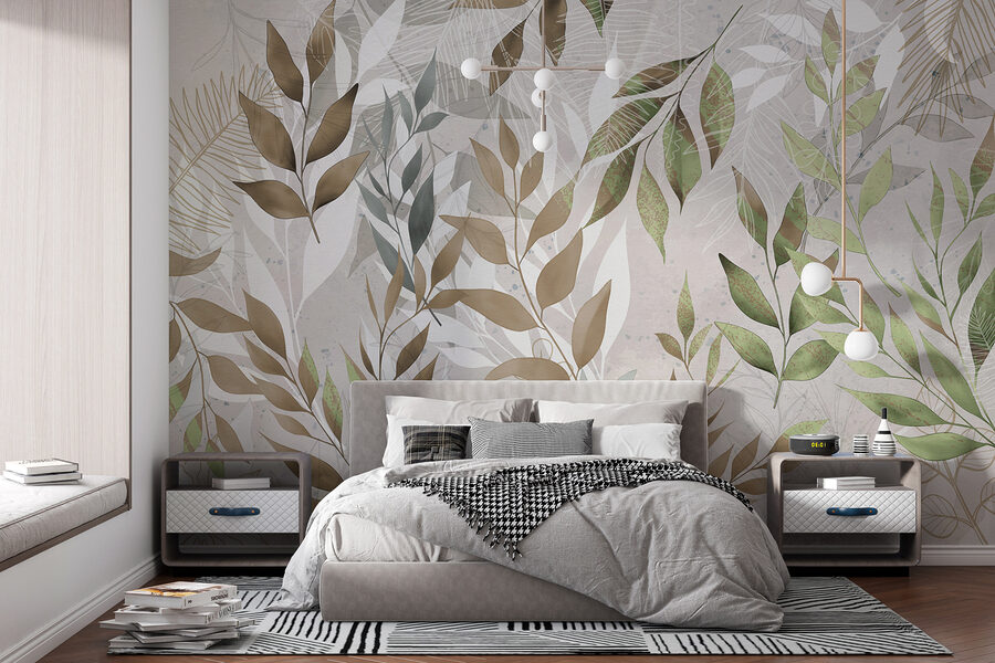 Wall murals A close up of leaves