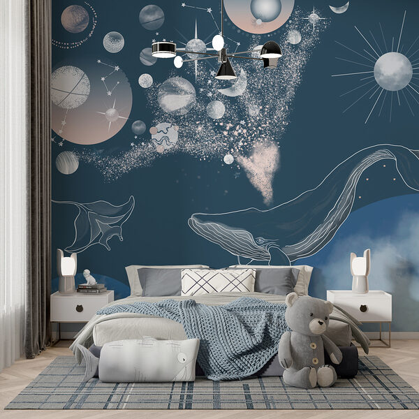 A whale and planets in the sky A whale and planets in the sky