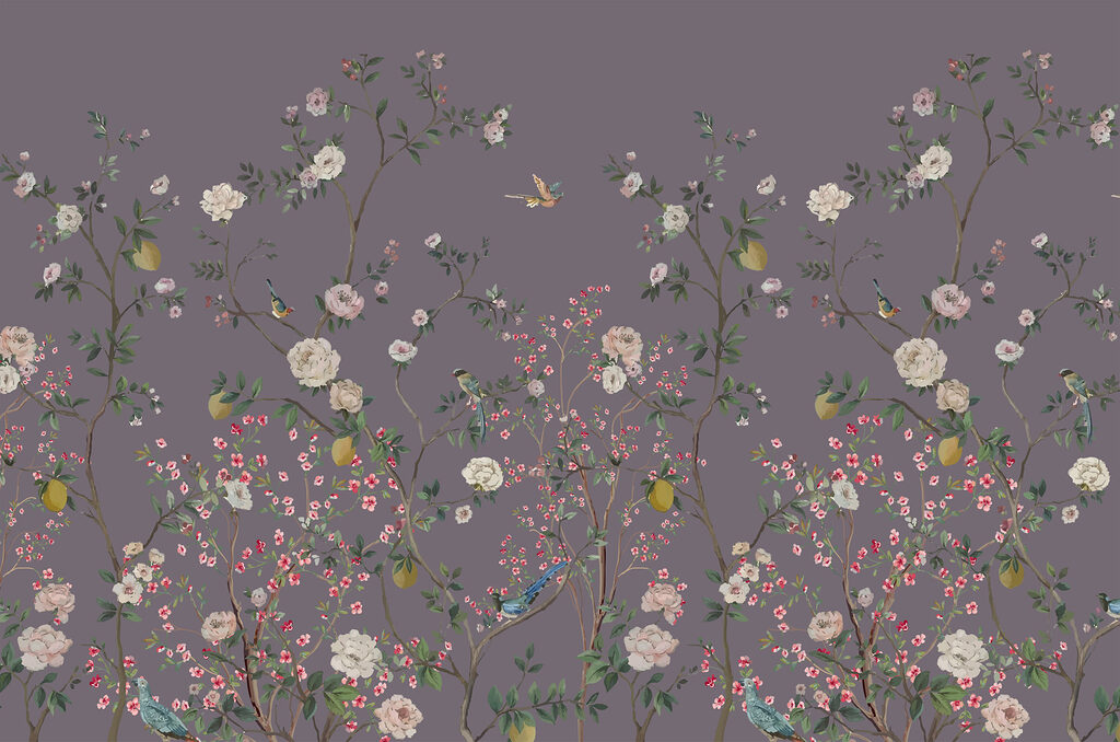 A wallpaper with birds and flowers A wallpaper with birds and flowers