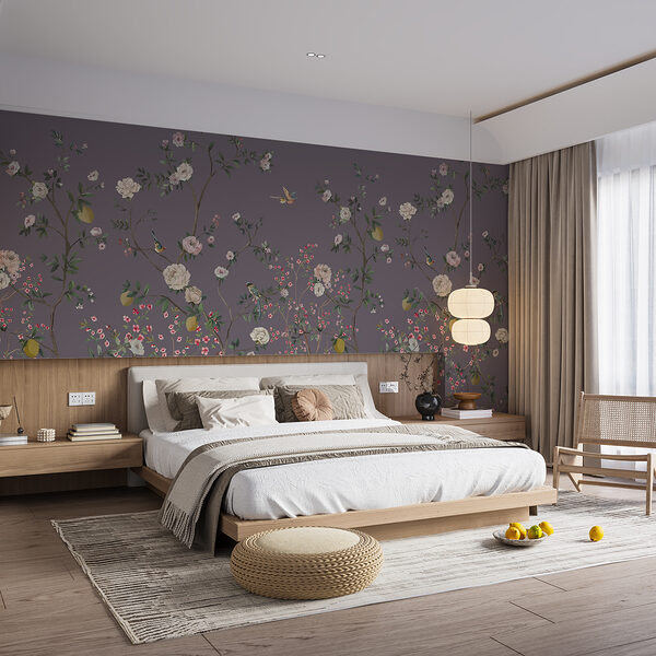 A wallpaper with birds and flowers A wallpaper with birds and flowers