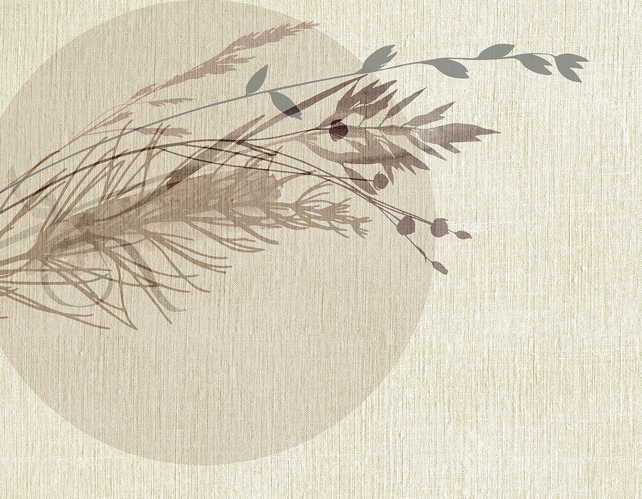 Delicate leaf patterns on textured background.