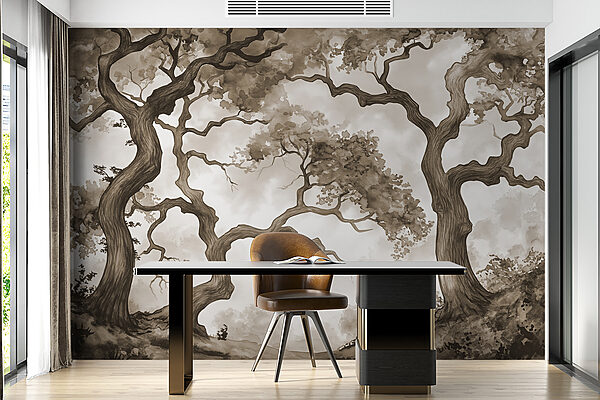 A group of trees with branches A group of trees with branches