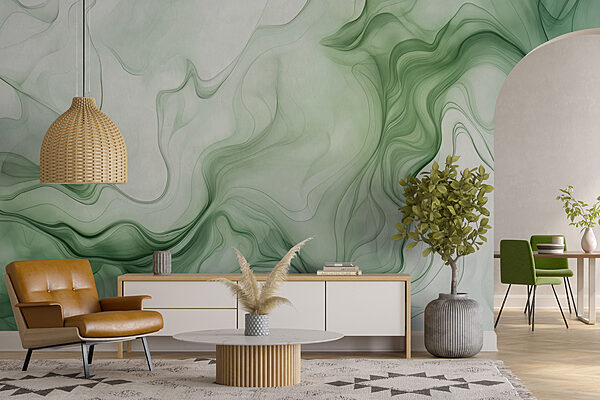 Wall murals Wall murals A green and white smoke (SKU: w01185)