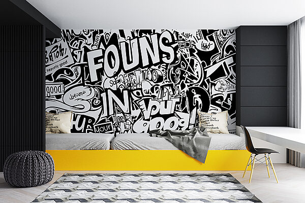 A black and white image of words